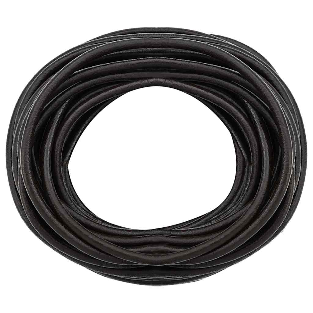 Vidaxl cordon cuir marron foncé ø5 mm x 10 m cuir