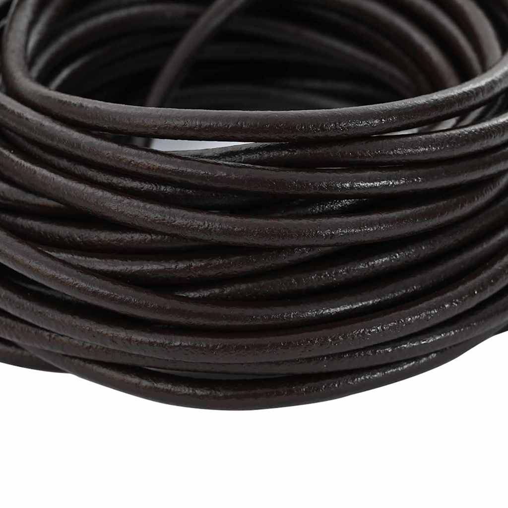 Vidaxl cordon cuir marron foncé ø5 mm x 50 m cuir