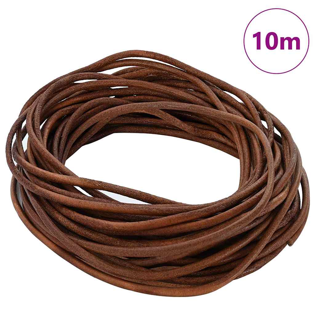 Vidaxl cordon cuir marron clair ø2,5 mm x 10 m cuir
