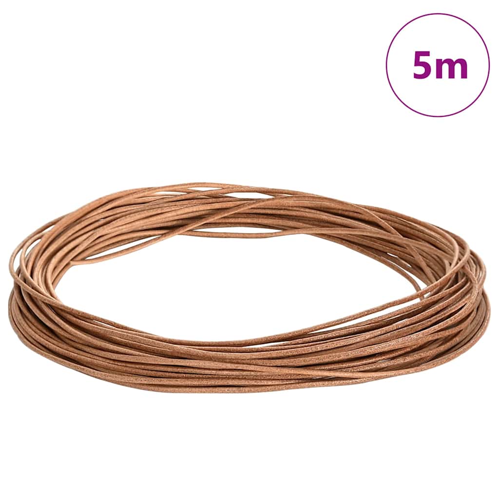 Vidaxl cordon cuir marron ø1,5 mm x 5 m cuir