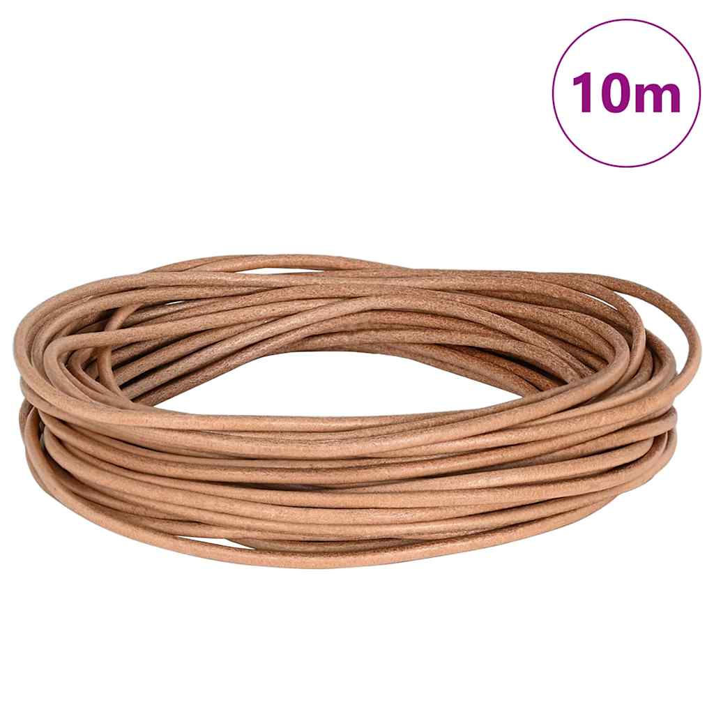 Vidaxl cordon cuir marron ø3 mm x 10 m cuir