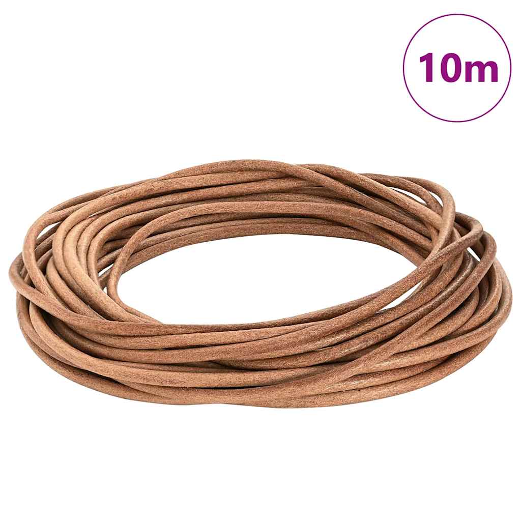 Vidaxl cordon cuir marron ø4 mm x 10 m cuir