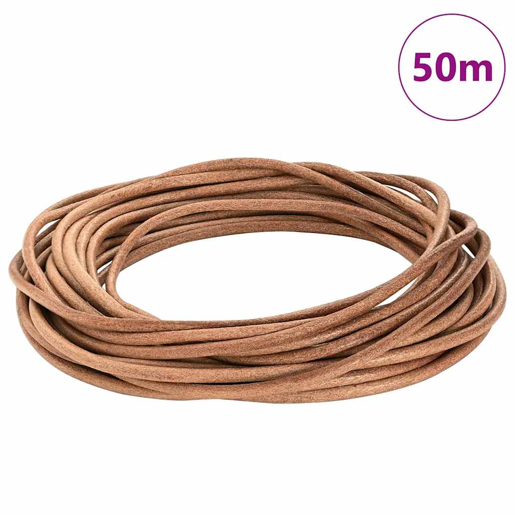 Vidaxxl cordon en cuir marron ø5 mm x 50 m cuir