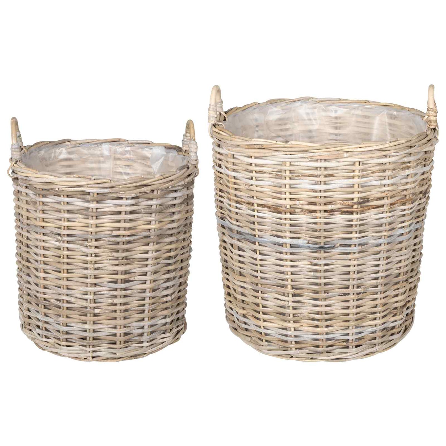 Vidaxl panier à plantes avec rangement 2 pcs osier lacak gris