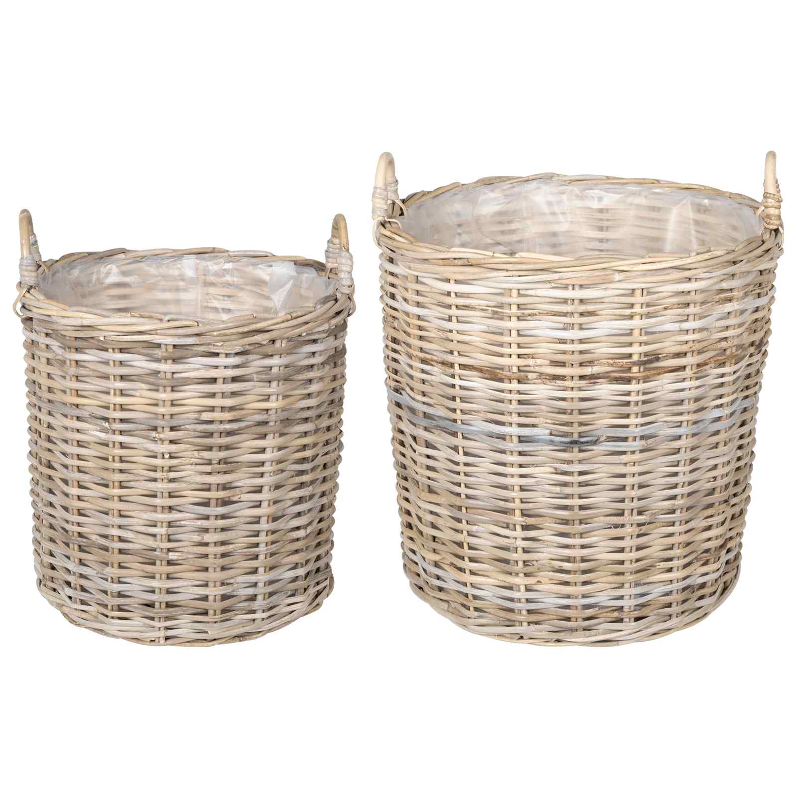 Vidaxl panier à plantes avec rangement 2 pcs osier lacak gris