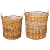 Vidaxl panier à plantes avec rangement 2 pcs osier lacak marron