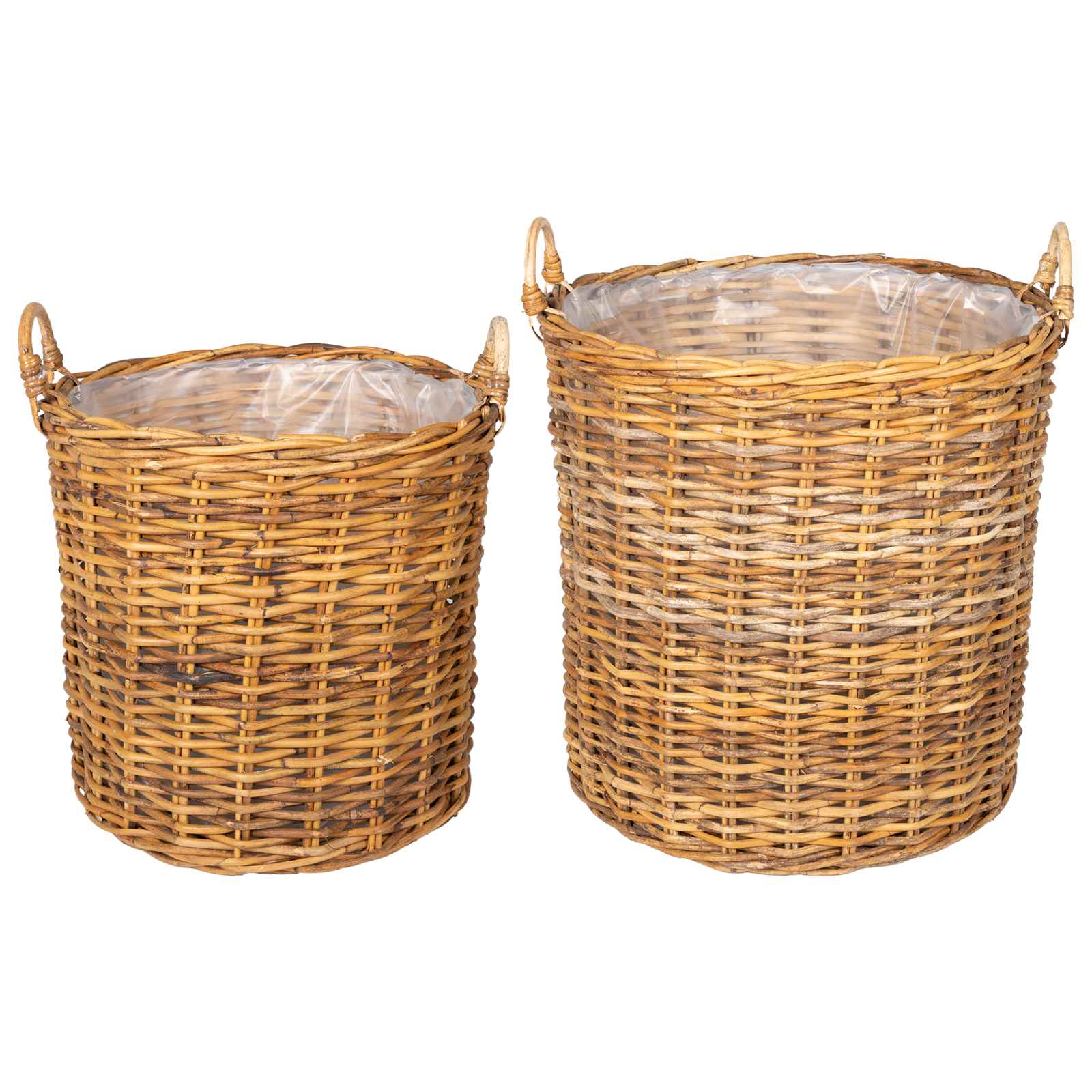 Vidaxl panier à plantes avec rangement 2 pcs osier lacak marron
