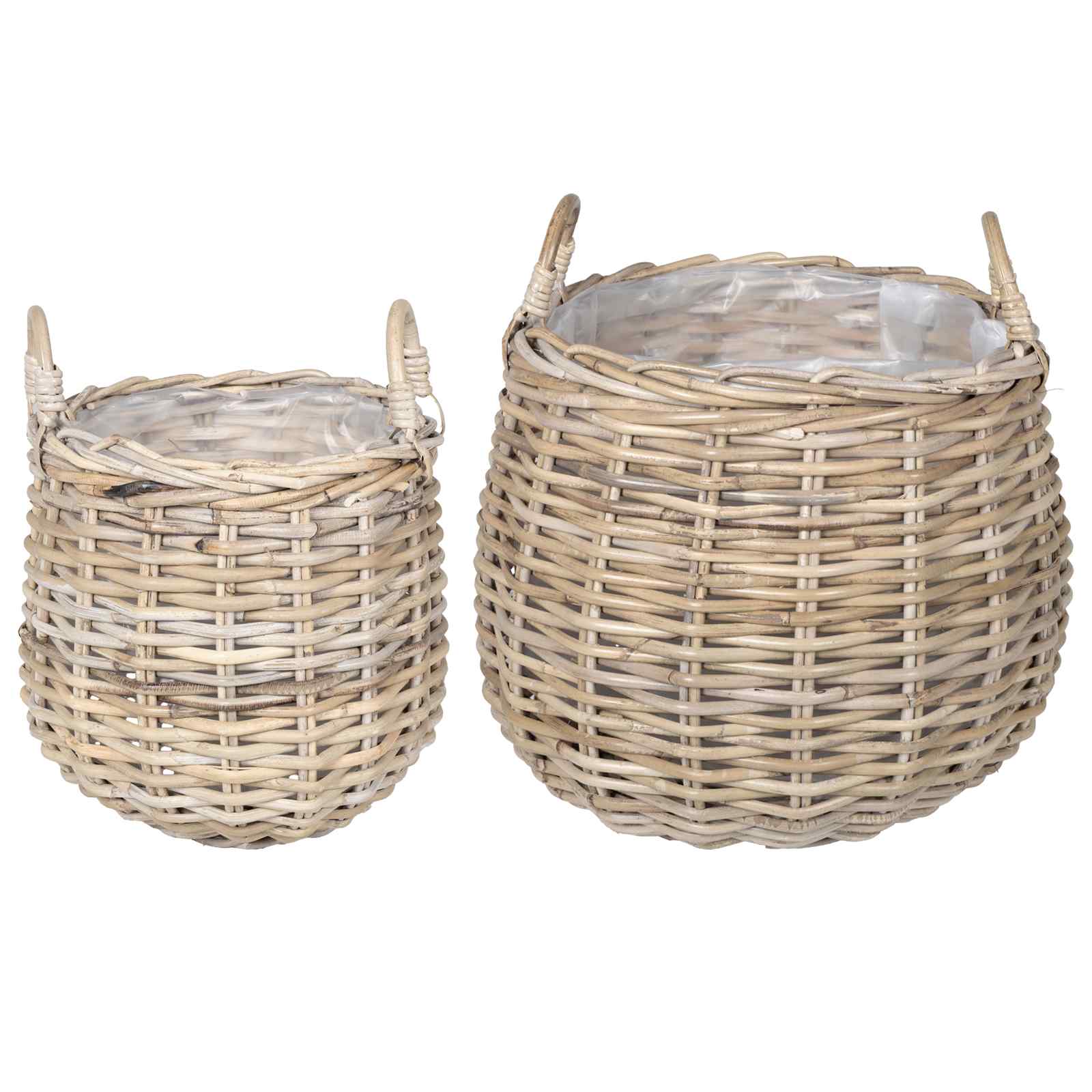 Vidaxl panier à plantes avec rangement 2 pcs osier lacak gris