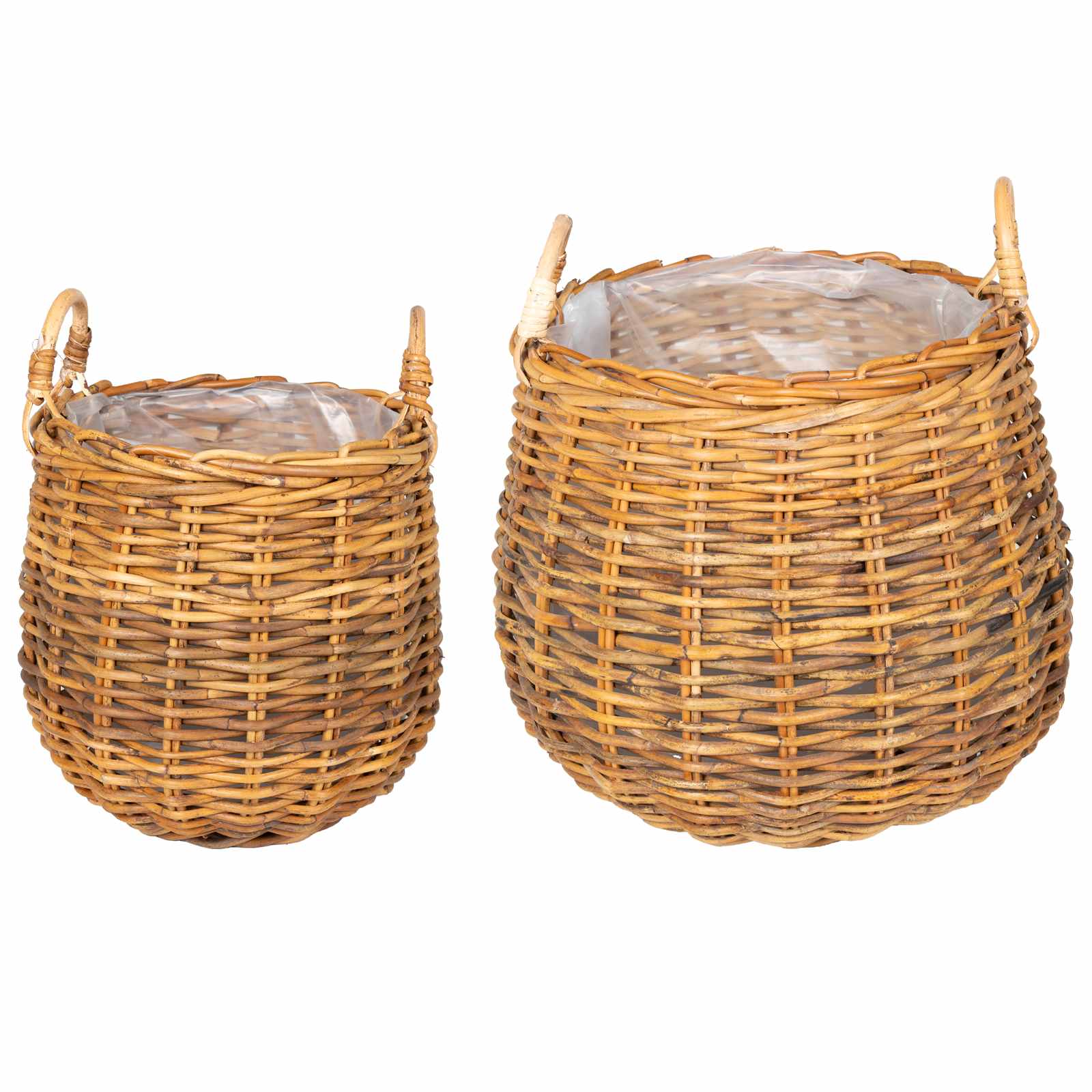 Vidaxl panier à plantes avec rangement 2 pcs osier lacak marron