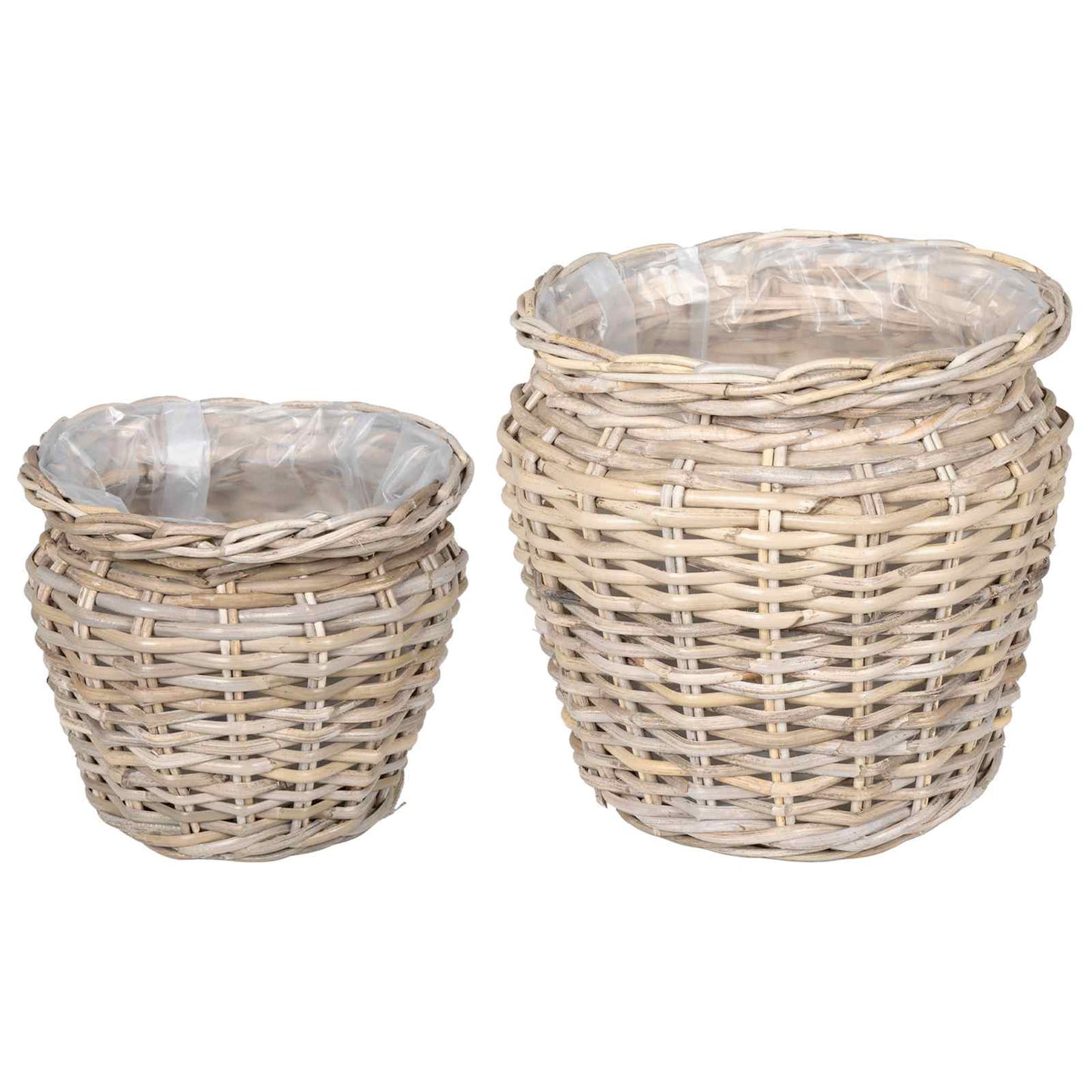 Vidaxl panier à plantes avec rangement 2 pcs osier lacak gris