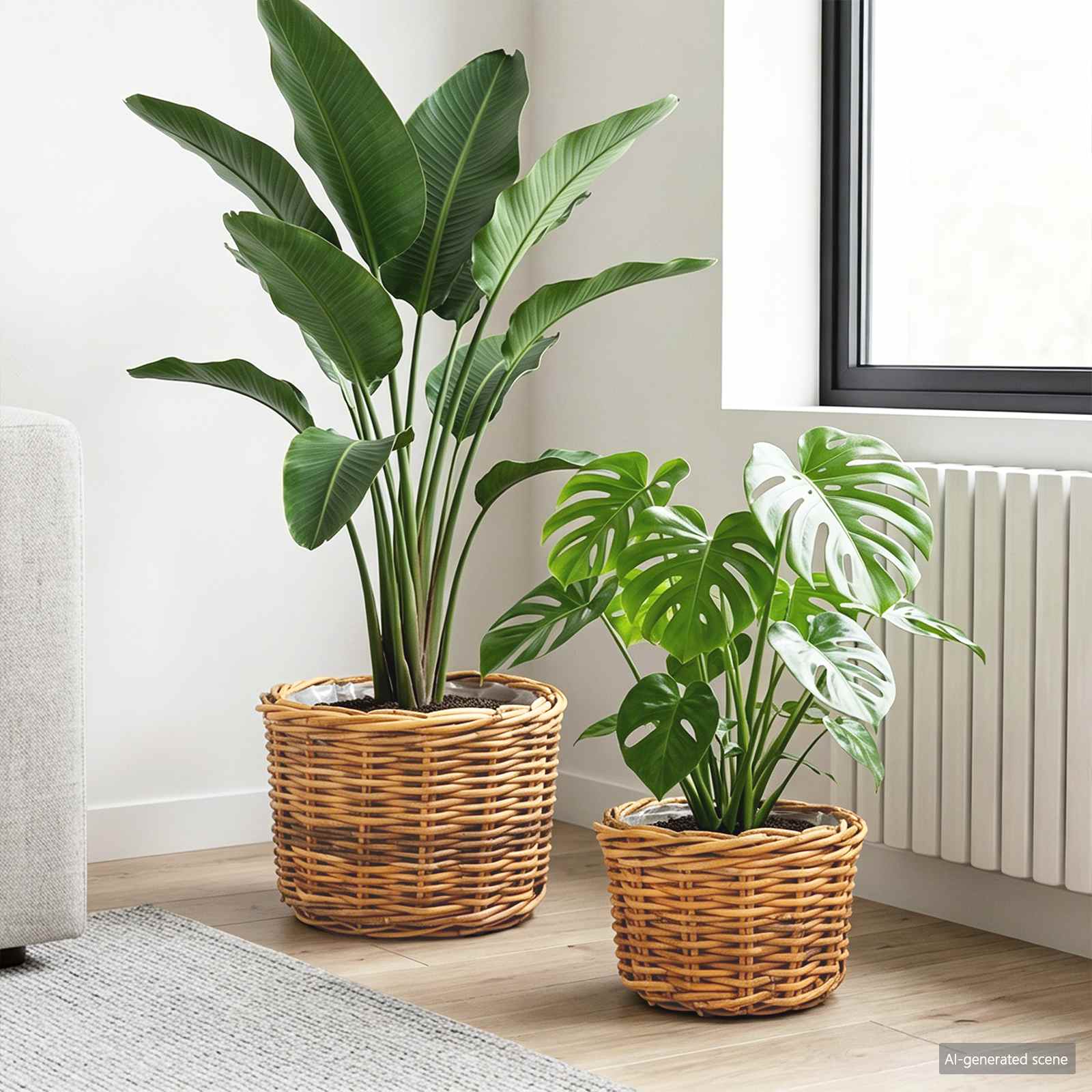 Vidaxl pot de fleur panier avec rangement 2 pcs rotin kubu marron