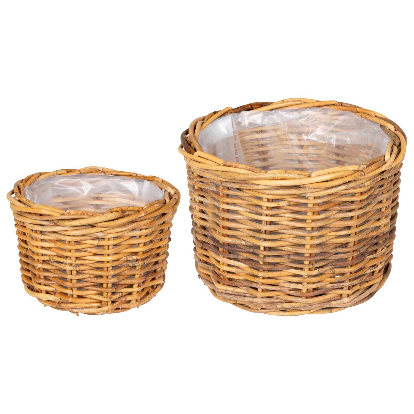 Vidaxl pot de fleur panier avec rangement 2 pcs rotin kubu marron