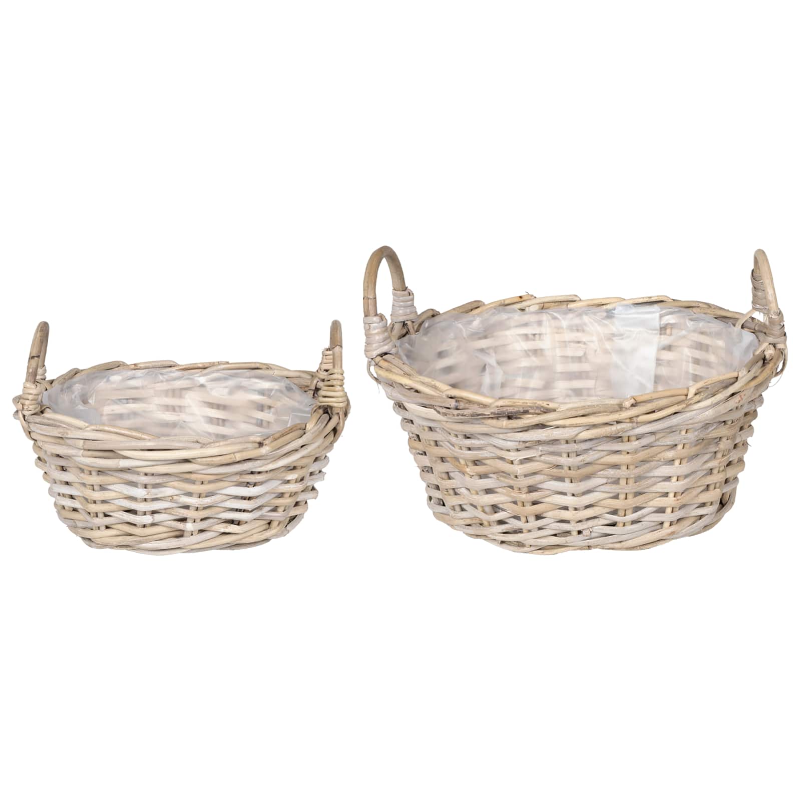 Vidaxl panier à plantes avec rangement 2 pcs osier lacak gris