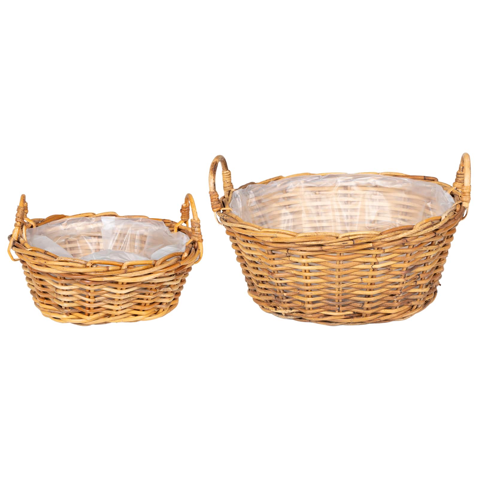 Vidaxl panier à plantes avec rangement 2 pcs osier lacak marron