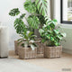 Vidaxxl panier à plantes avec rangement 3 pcs rotin kubu gris