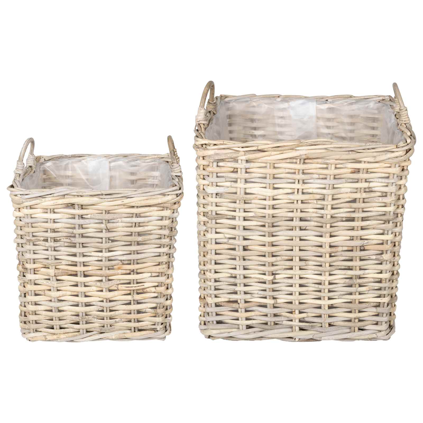 Vidaxl panier à plantes avec rangement 2 pcs osier lacak gris