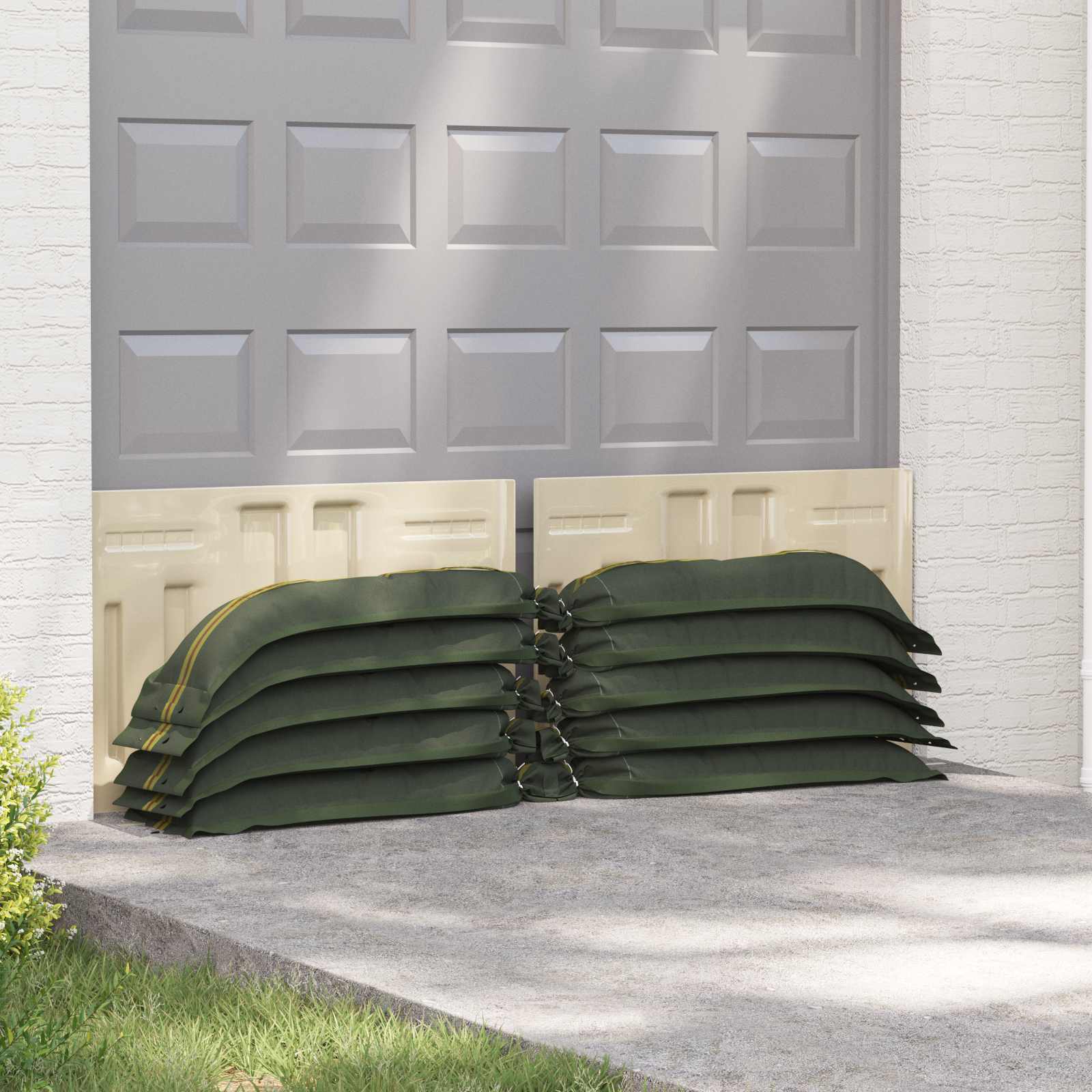 VidaXL sacs de sable 10 pcs vert 120 x 27 cm HDPE