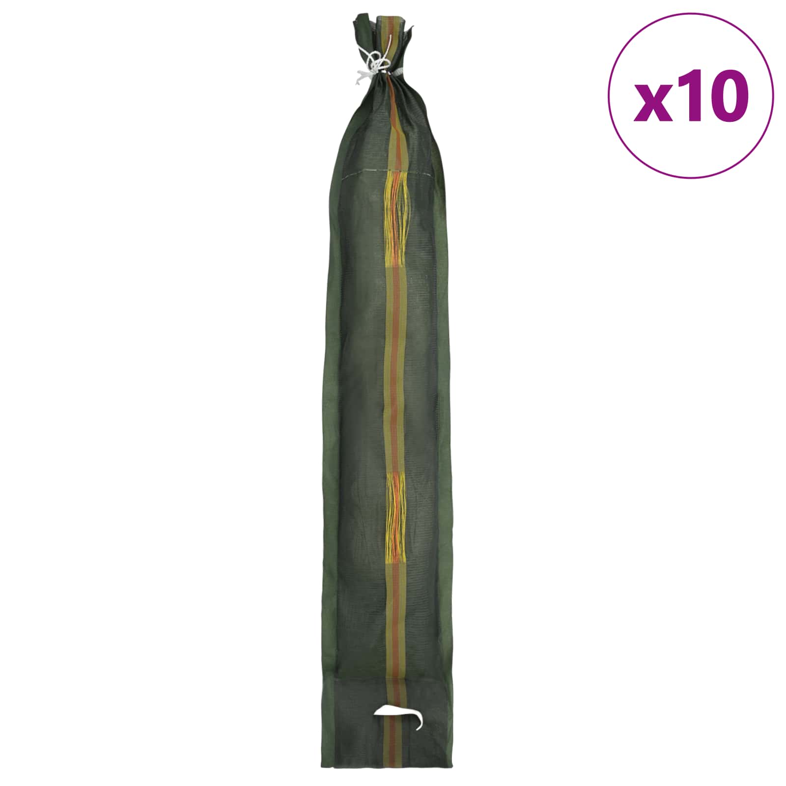 VidaXL sacs de sable 10 pcs vert 120 x 27 cm HDPE