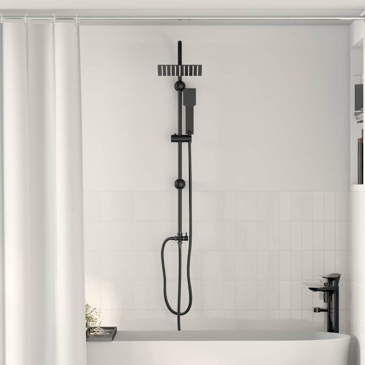 Vidaxx set de douche noir 47 x 20 x 95 cm acier inoxydable