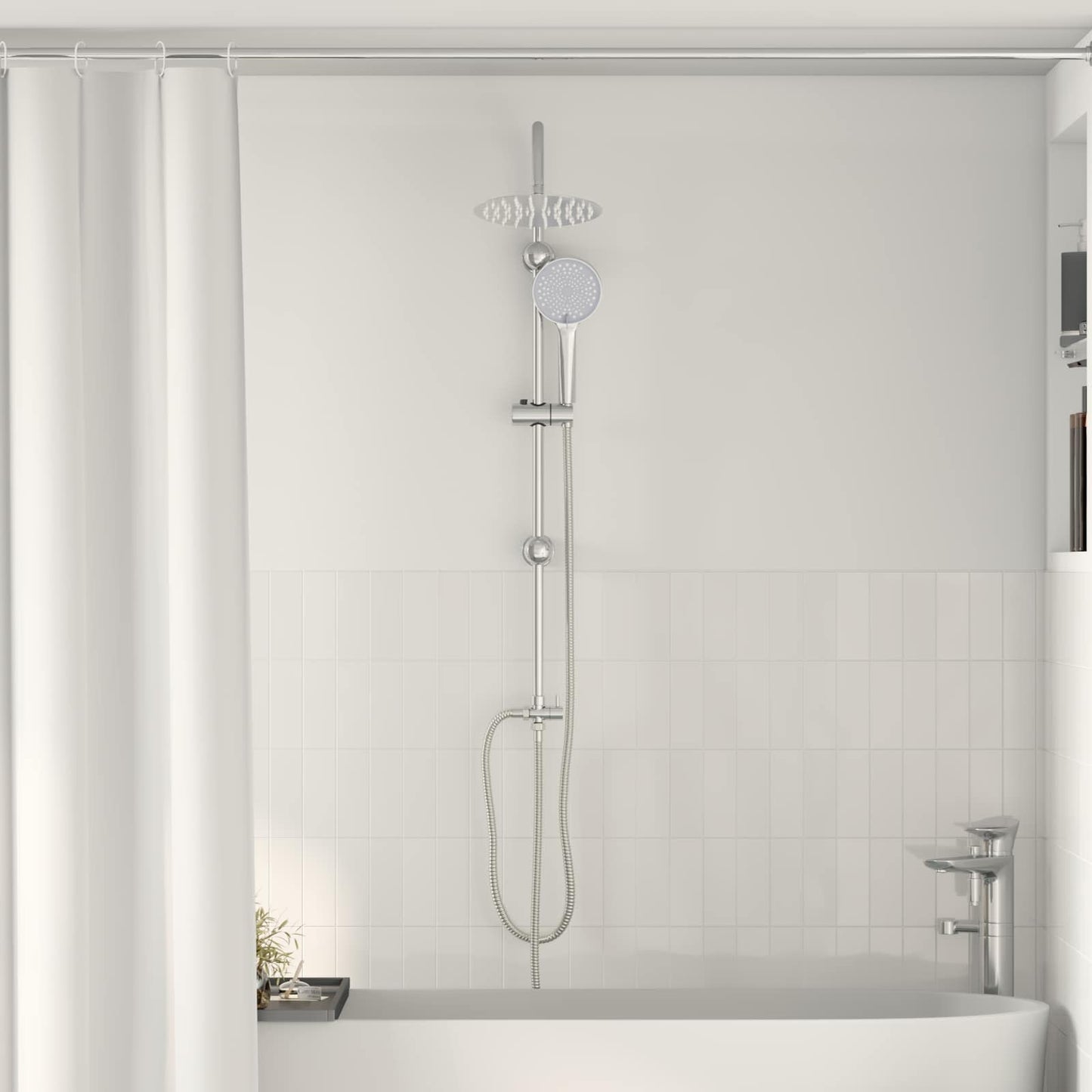 Vidaxx set de douche argent 47 x 20 x 95 cm acier inoxydable