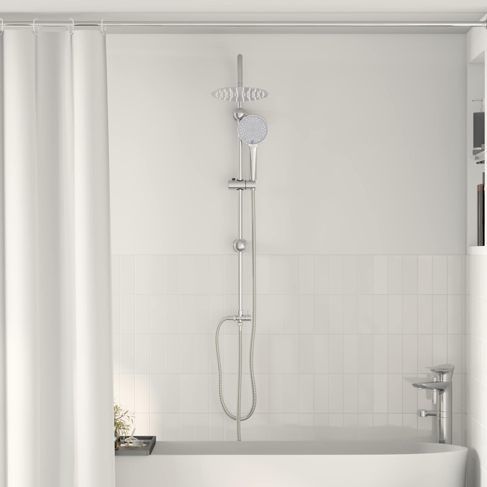 Vidaxx set de douche argent 47 x 20 x 95 cm acier inoxydable