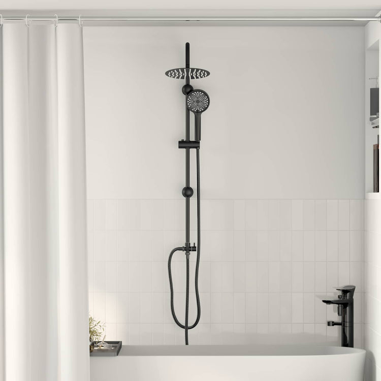 Vidaxx set de douche noir 47 x 20 x 95 cm acier inoxydable