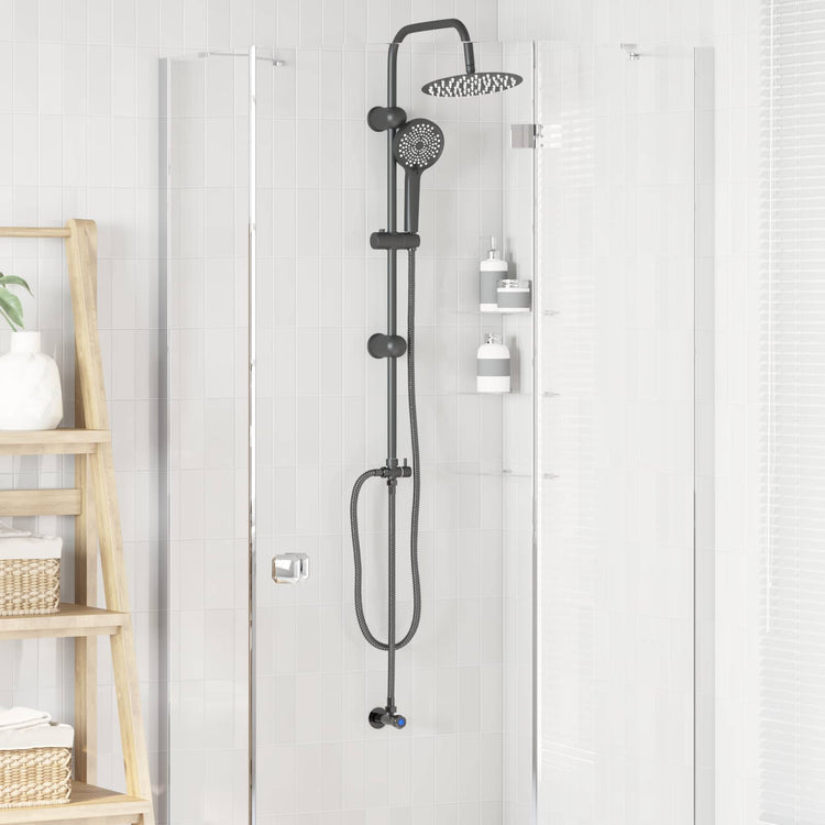 Vidaxx set de douche noir 47 x 20 x 95 cm acier inoxydable