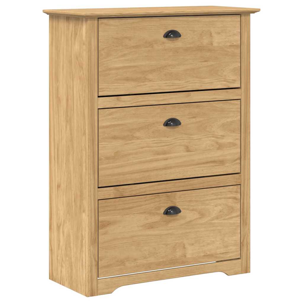 Vidaxl étagère à chaussures bodo marron miel 80 x 35 x 118 cm bois travaillé
