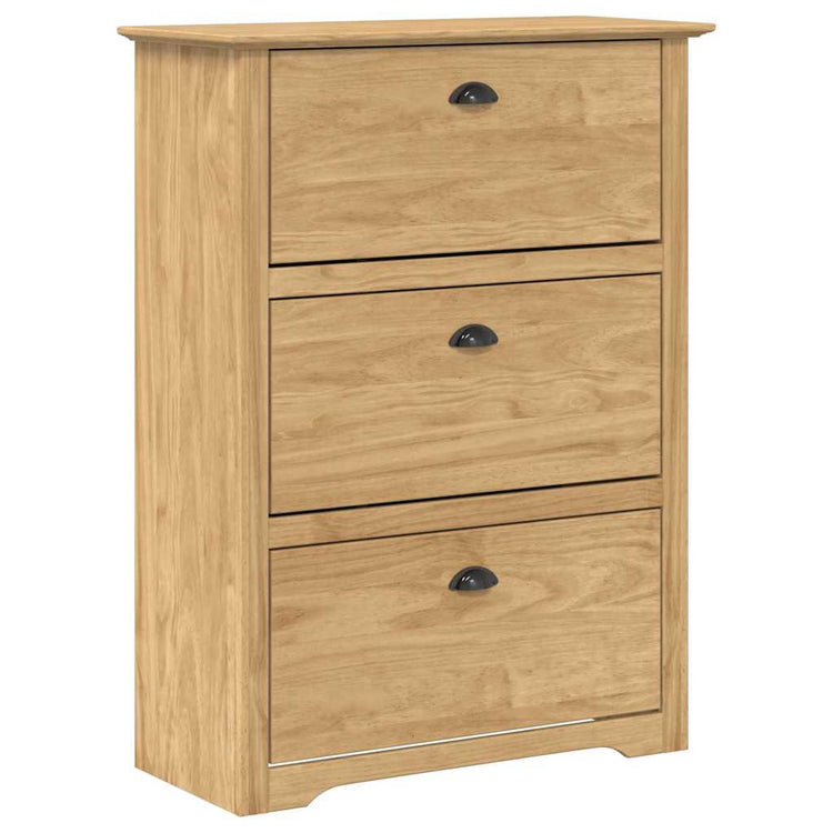 Vidaxl étagère à chaussures bodo marron miel 80 x 35 x 118 cm bois travaillé