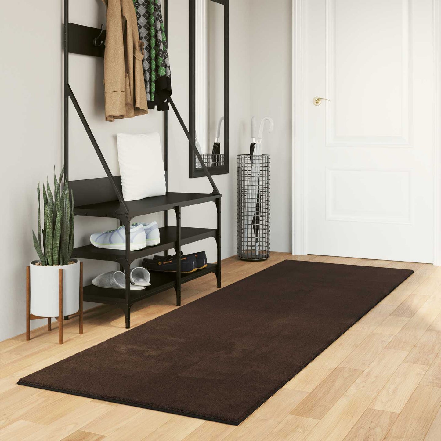 Vidaxx tapis rectangulaire huarte marron 250 x 80 cm polyester