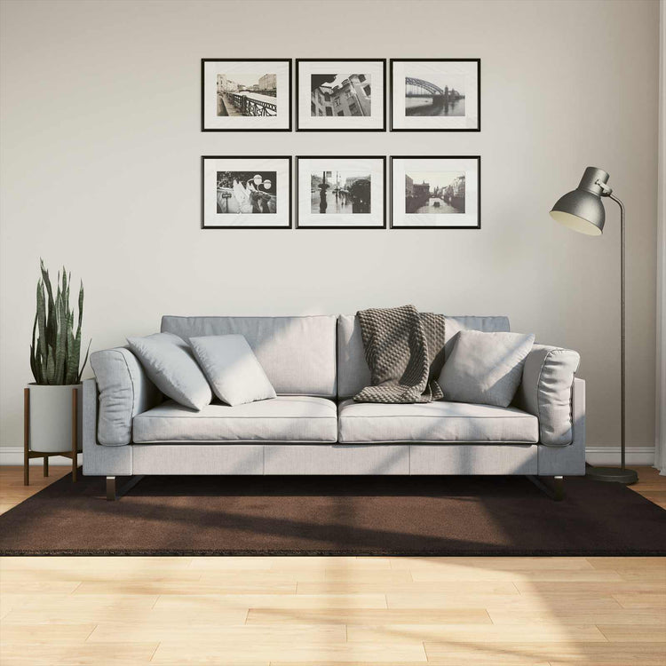 VidaXL tapis rectangulaire huarte marron 170 x 120 cm polyester
