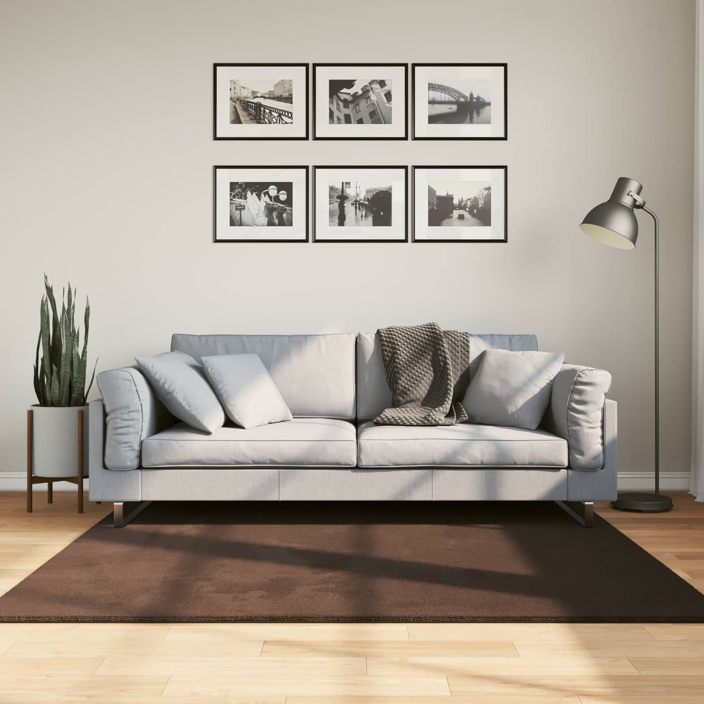Vidaxx tapis carré huarte marron 160 x 160 cm polyester