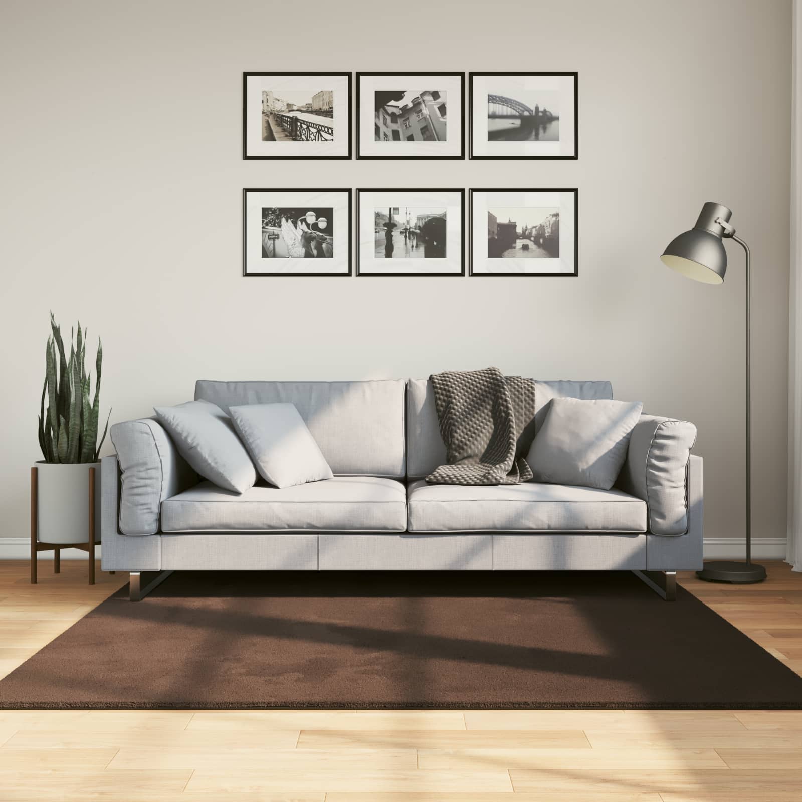 Vidaxx tapis carré huarte marron 160 x 160 cm polyester