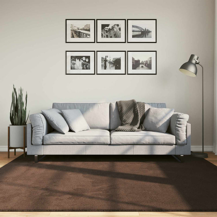 Vidaxx tapis carré huarte marron 200 x 200 cm polyester