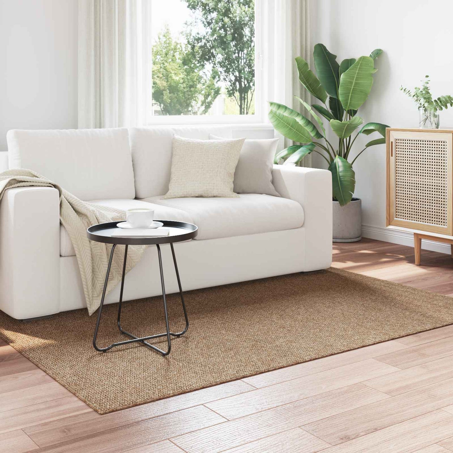 Vidaxx tapis rectangulaire huarte naturel 170 x 120 cm polyester