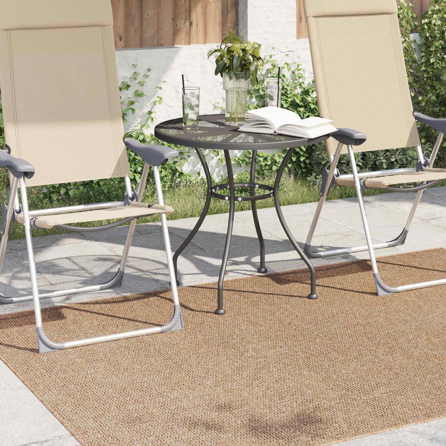 Vidaxx tapis rectangulaire huarte naturel 170 x 120 cm polyester