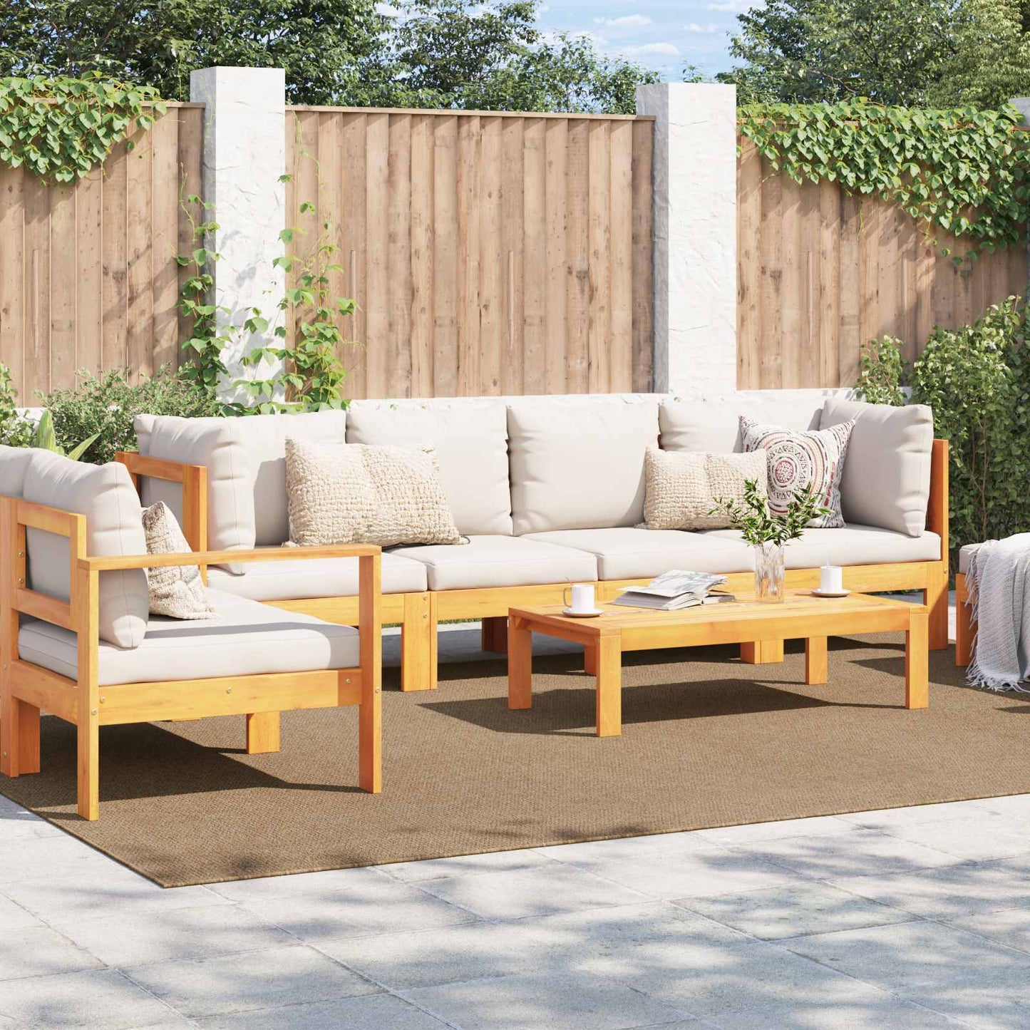 Vidaxx tapis rectangulaire huarte naturel 280 x 200 cm polyester