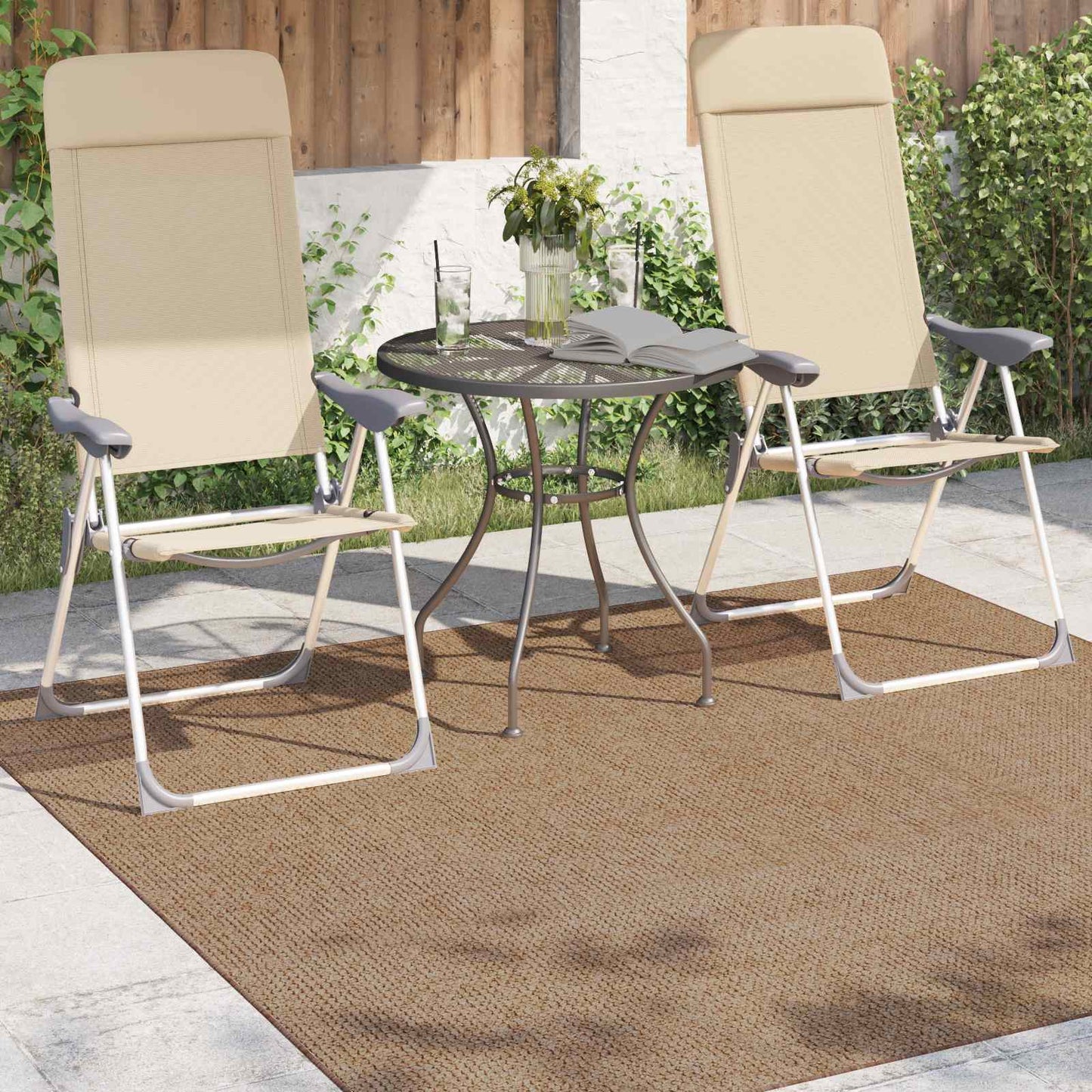 Vidaxx tapis carré huarte naturel 200 x 200 cm polyester