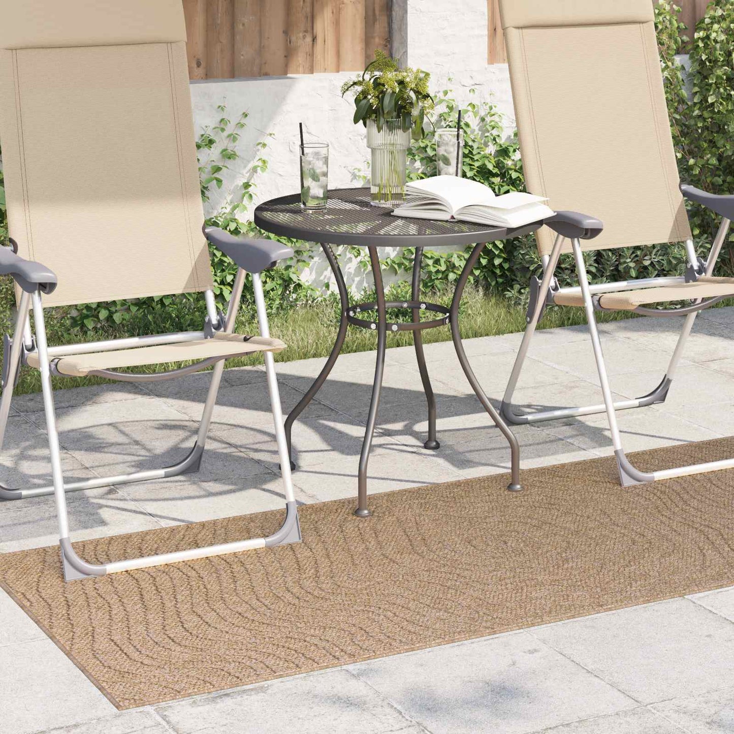 Vidaxx tapis moiré huarte naturel 150 x 80 cm polyester