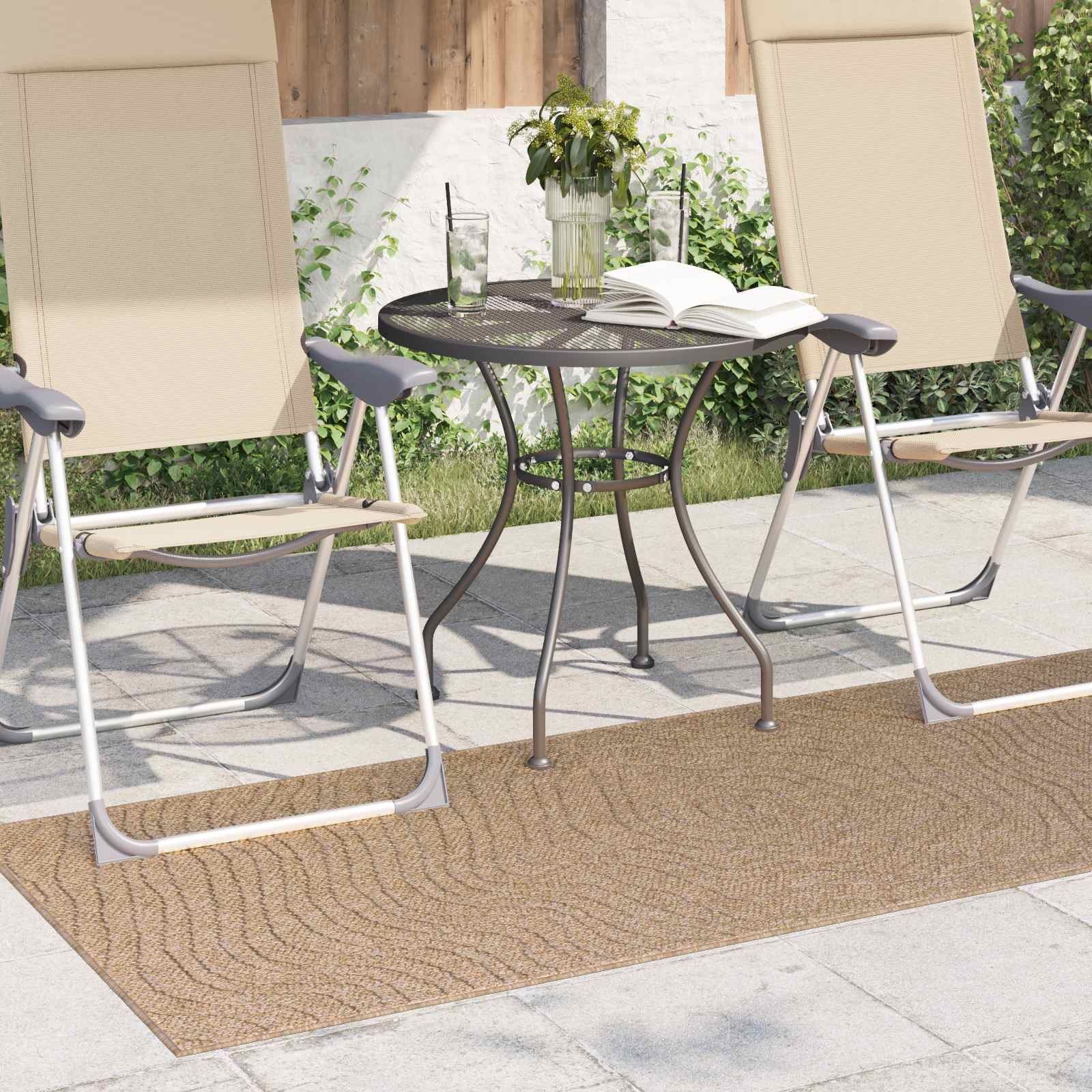 Vidaxx tapis moiré huarte naturel 200 x 80 cm polyester