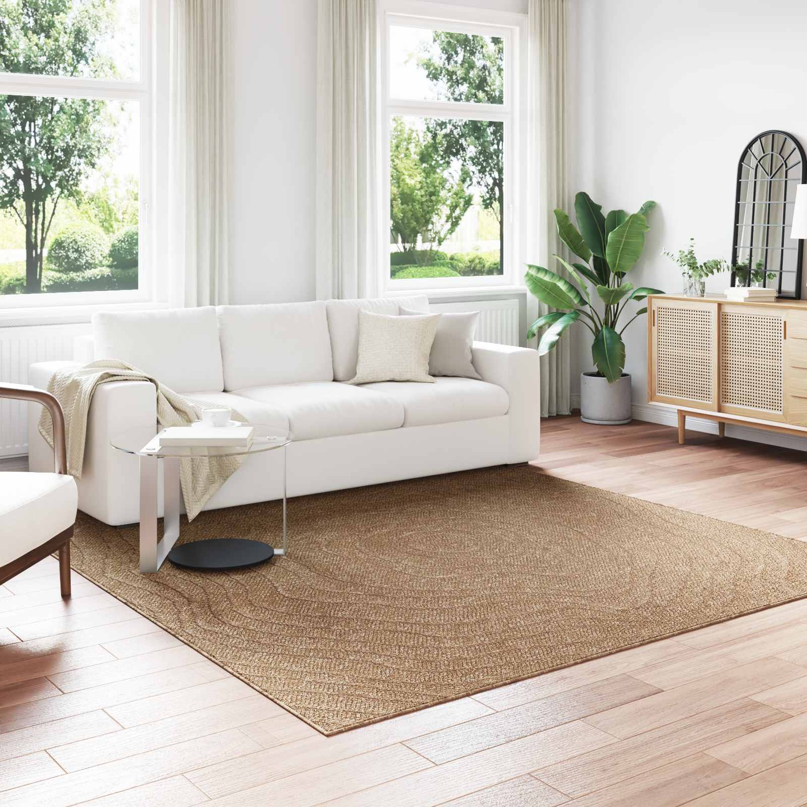 Vidaxx tapis moiré carré huarte naturel 240 x 240 cm