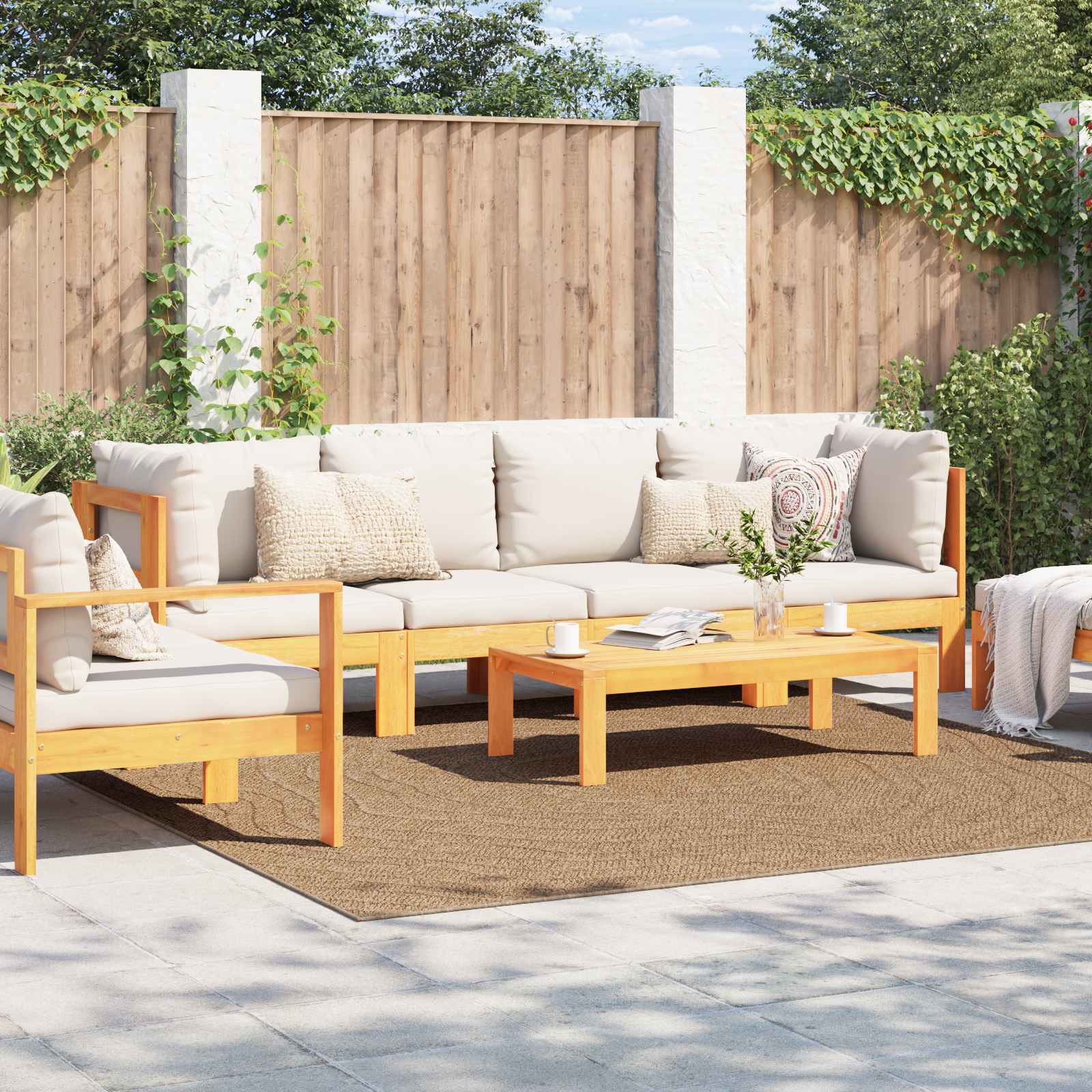 Vidaxx tapis moiré carré huarte naturel 240 x 240 cm