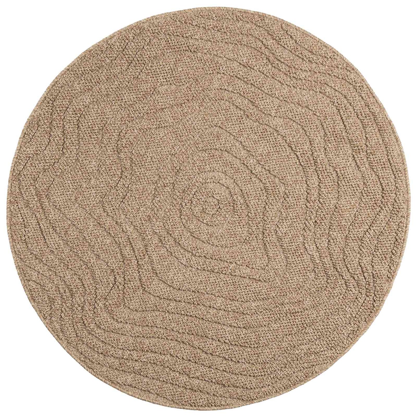 Vidaxx tapis rond moiré huarte naturel ø 160 cm polyester