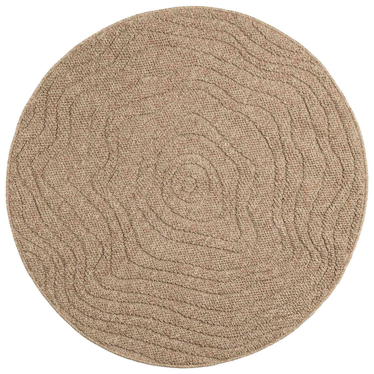 Vidaxx tapis rond moiré huarte naturel ø 160 cm polyester