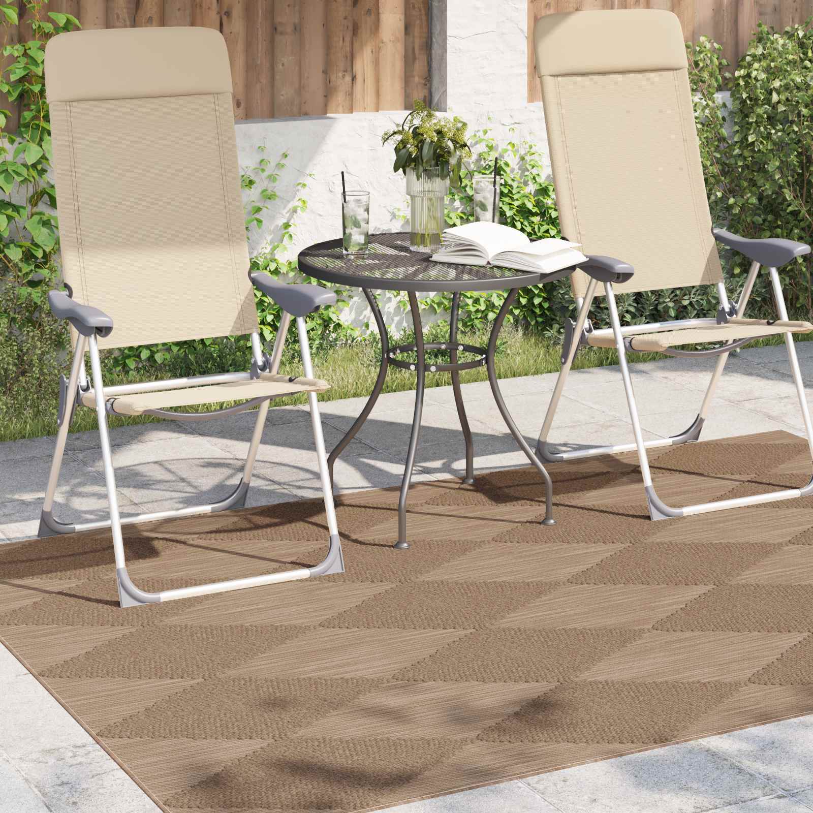 Vidaxx tapis rectangulaire huarte naturel 170 x 120 cm polyester