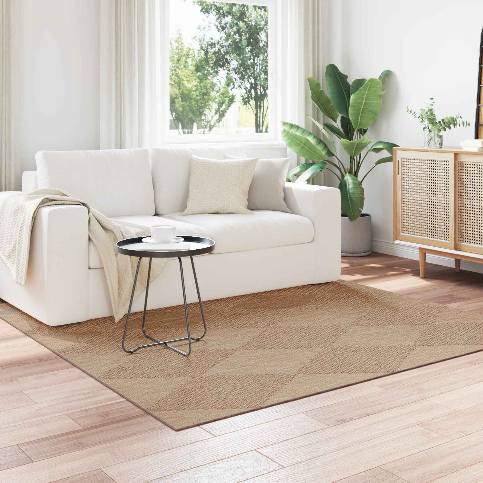 Vidaxx tapis carré huarte naturel 200 x 200 cm polyester