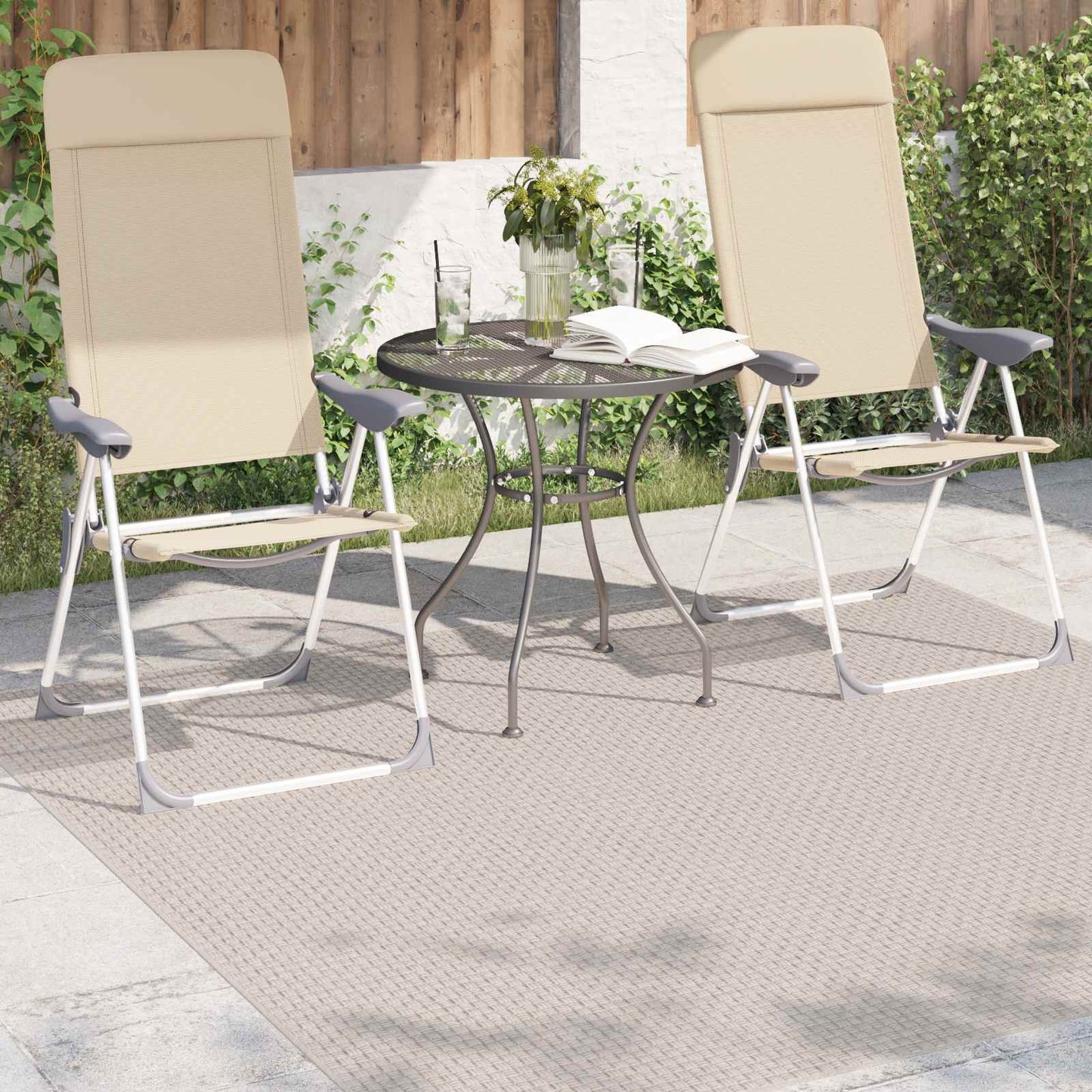 Vidaxx tapis carré huarte crème 120 x 120 cm polyester