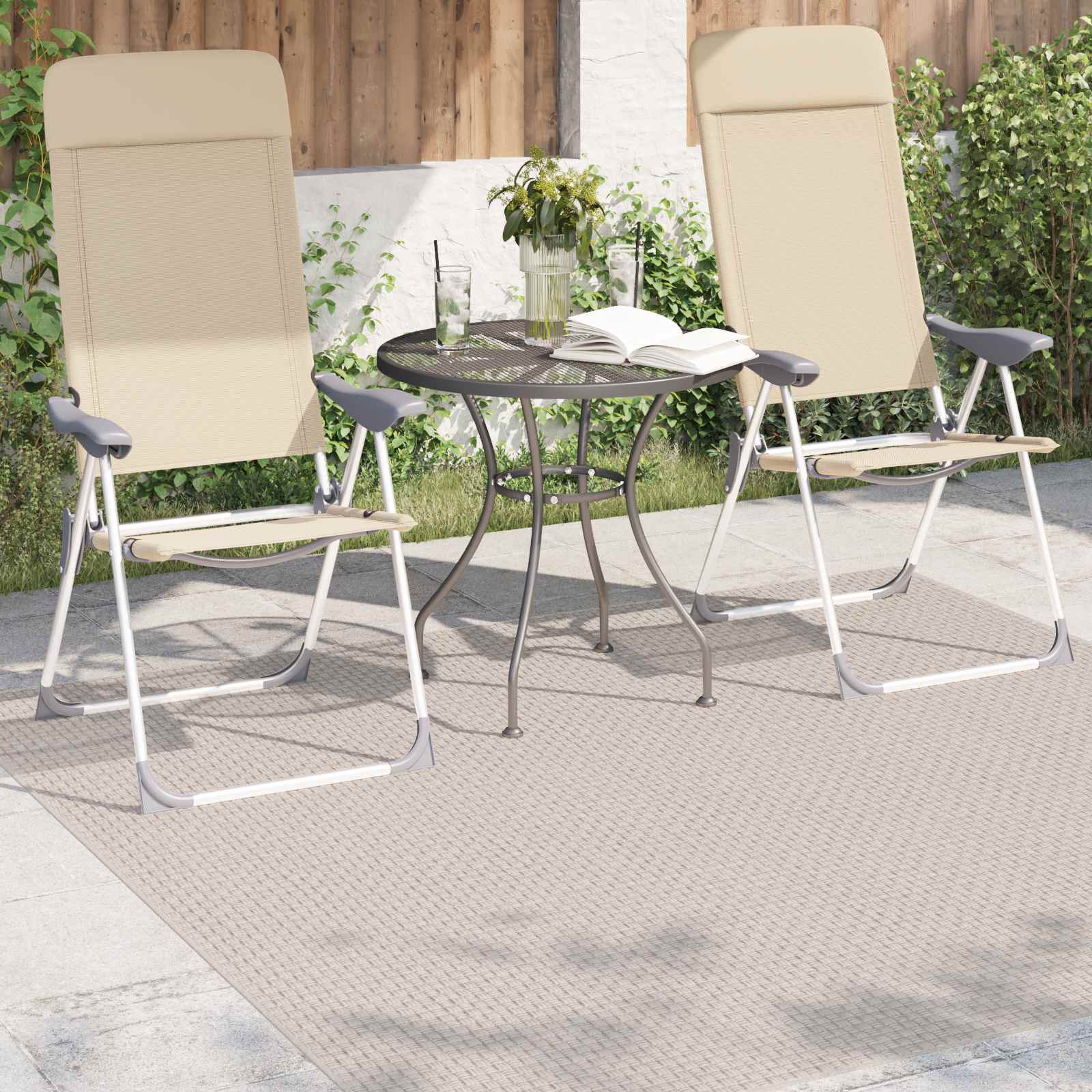 Vidaxx tapis carré huarte crème 200 x 200 cm polyester