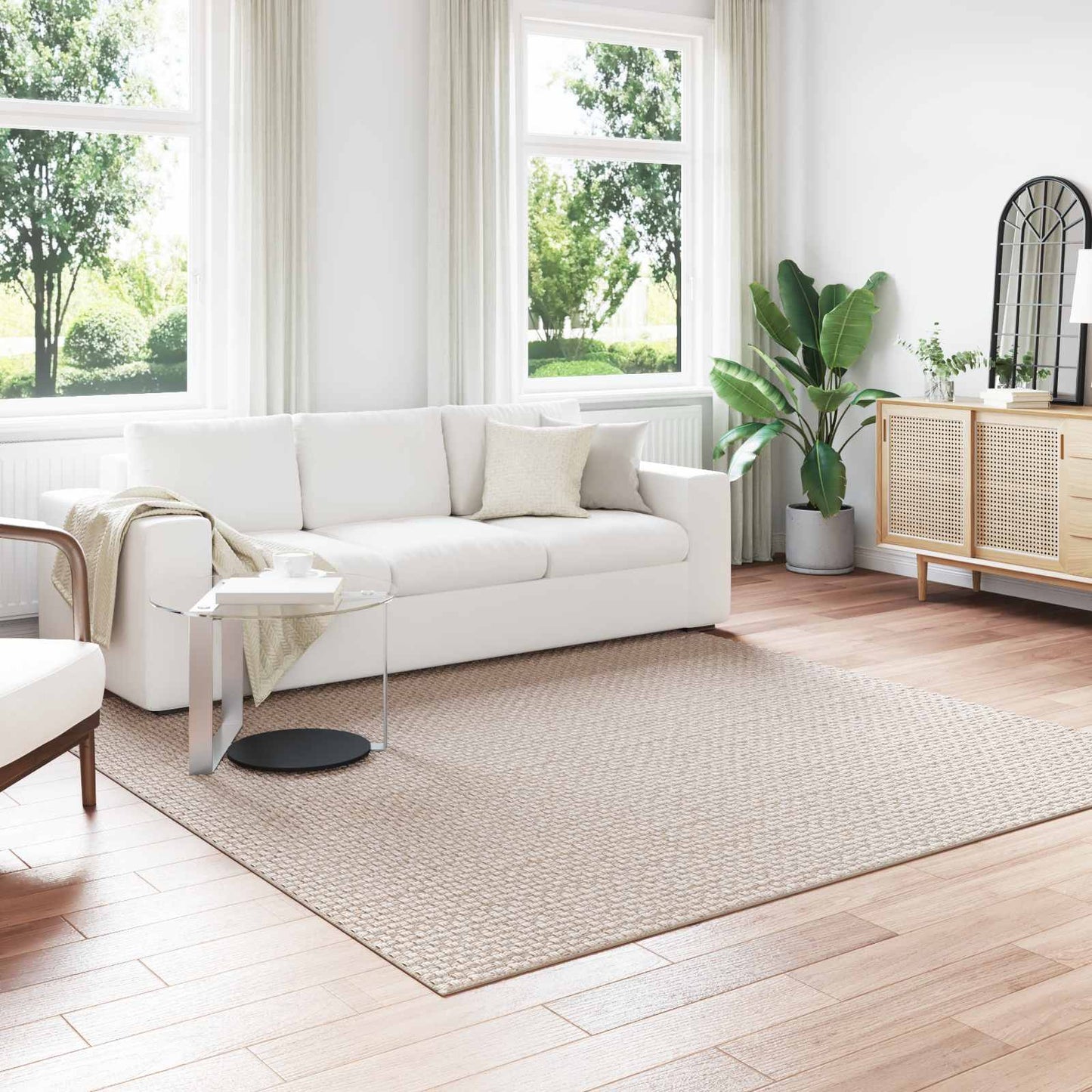 Vidaxx tapis carré huarte crème 240 x 240 cm polyester