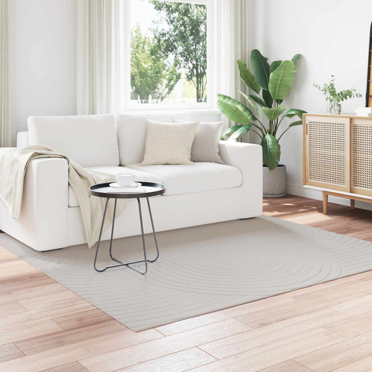 Vidaxx tapis carré huarte crème 120 x 120 cm polyester